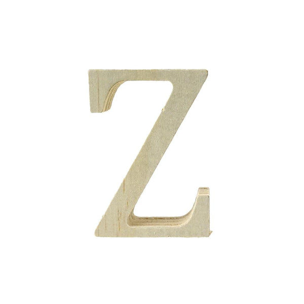 Pine Standing Wood Letter Z, 2-Inch, 3-Count