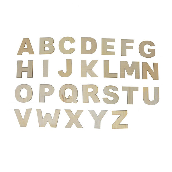 Craft Wood Letters, Natural, 3-Inch, 26-Piece