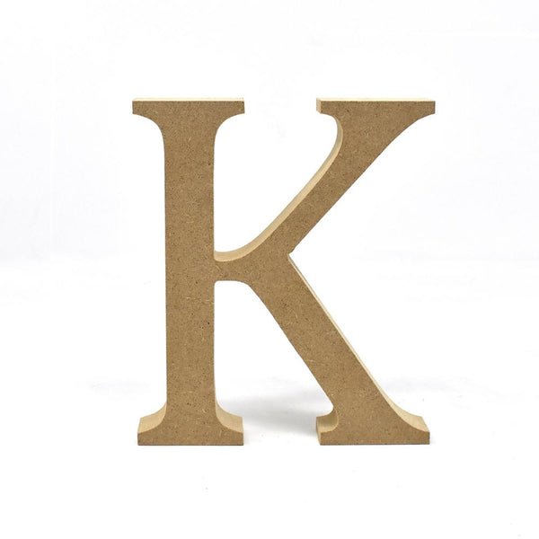 Smooth Pressed Board Wood Serif Letter, Natural, 5-1/8-Inch, K