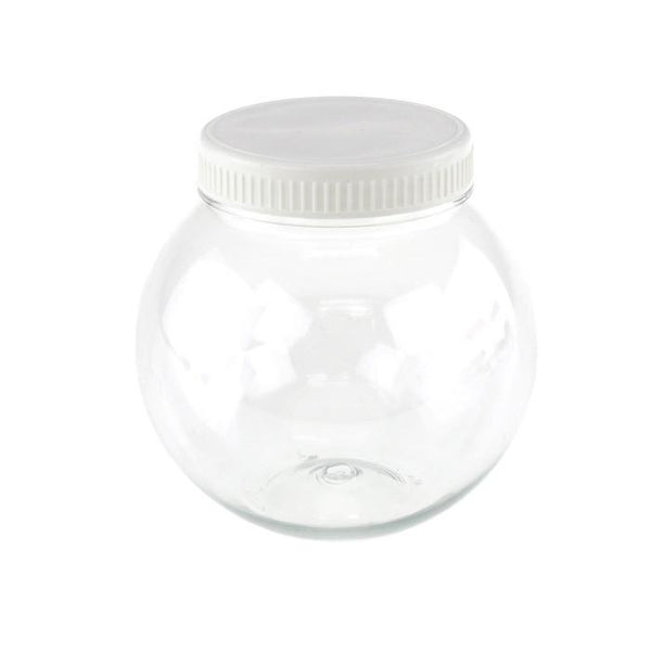 Plastic Round Favor Container with Lid, 4-Inch, Medium, White