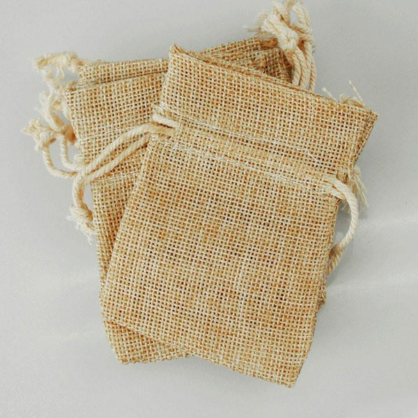 Faux Burlap Pouch Bags, 5-inch x 7-inch, 6-Piece, Natural