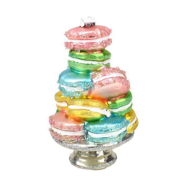 Stacked Artificial Macarons Glass Ornament, 5-1/4-Inch