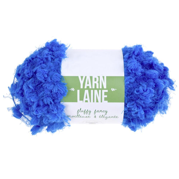 Fluffy Fancy Solid Colored Polyester Yarn Bundle, 65-Yard, Blueberry