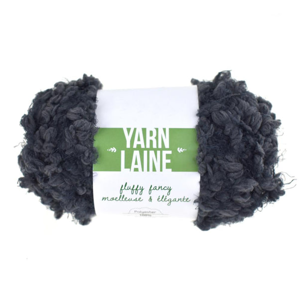 Fluffy Fancy Solid Colored Polyester Yarn Bundle, 65-Yard, Slate Grey