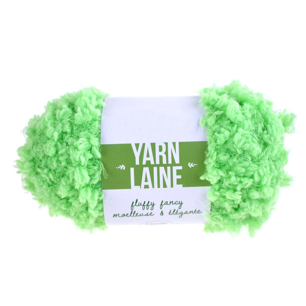 Fluffy Fancy Solid Colored Polyester Yarn Bundle, 65-Yard, Mint