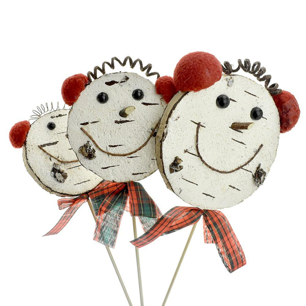 Winter Happy Snowman Picks, Assorted Sizes, 3-Piece