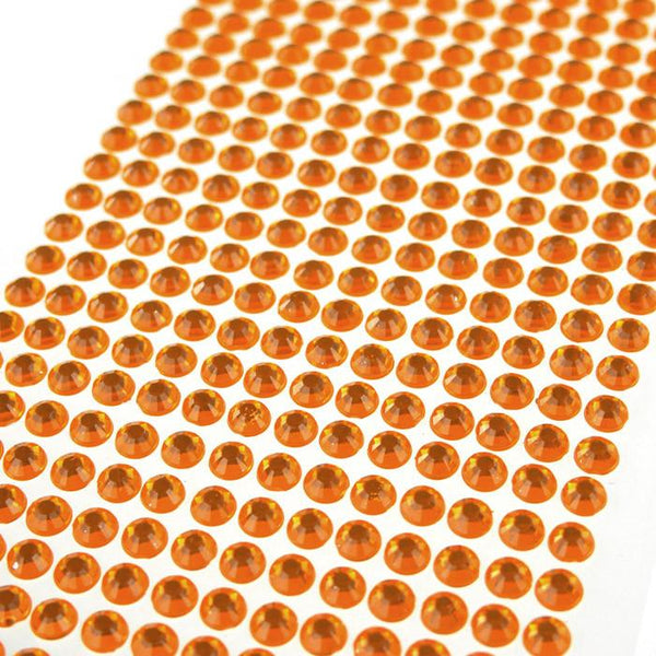 Self Adhesive Rhinestone Circle, 6mm, 72-count, Orange