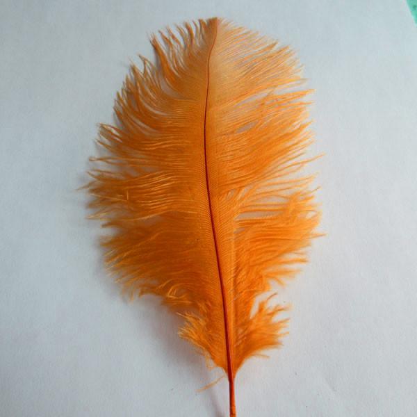 Ostrich Feather Decorative Centerpiece, 15-Inch, 1-Piece, Orange