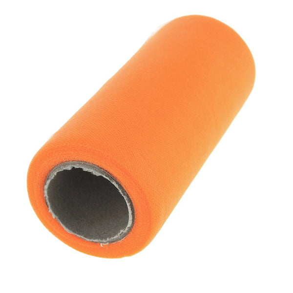 Premium American Tulle Spool Roll, Made in the USA, 6-Inch, 25 Yards, Orange