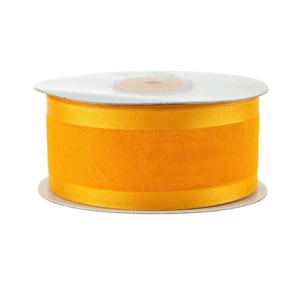 Satin-edge Sheer Organza Ribbon, 1-1/2-inch, 25-yard, Orange