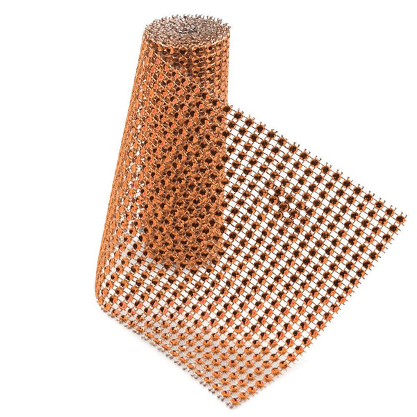 Rhinestone Mesh Wrap Roll, 4-3/4-Inch, 1-Yard, Orange