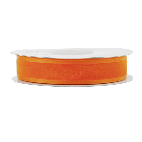 Satin-edge Sheer Organza Ribbon, 7/8-Inch, 25 Yards, Orange