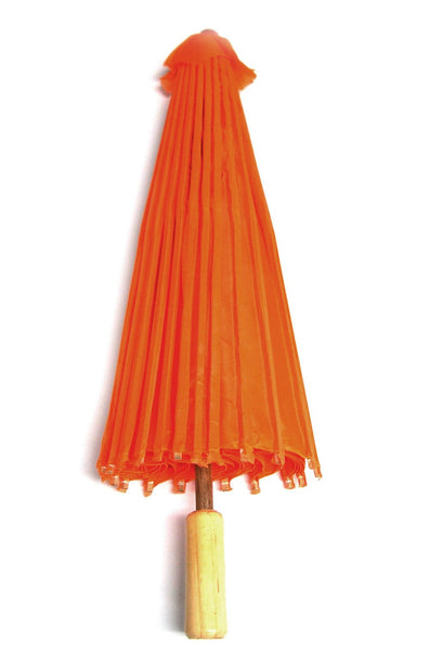 Paper Craft Umbrella with Bamboo Handle, 18-inch, Orange