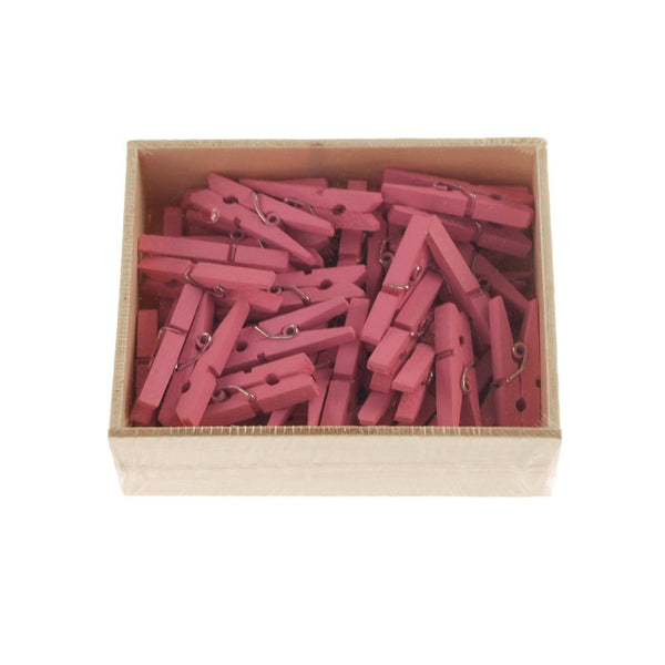 Mini Wooden Clothespins, 1-1/4-Inch, 50-Count, Pink