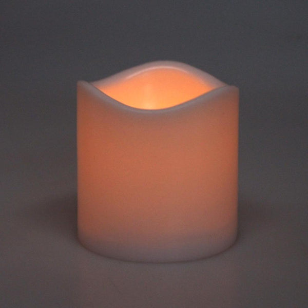 Flameless Plastic Candle LED Light, Ivory, 3-Inch