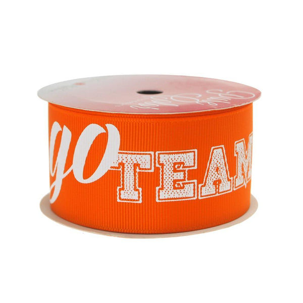 Go Team Sports Grosgrain Ribbon, 1-1/2-Inch, 3 Yards, Orange