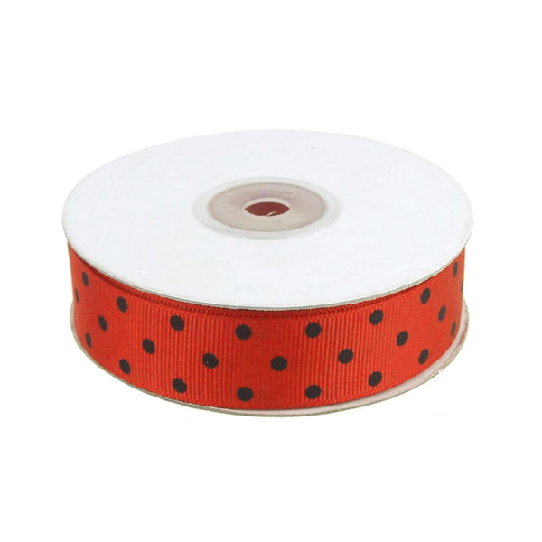 Lady Bug Grosgrain Ribbon, Red, 7/8-Inch, 25 Yards