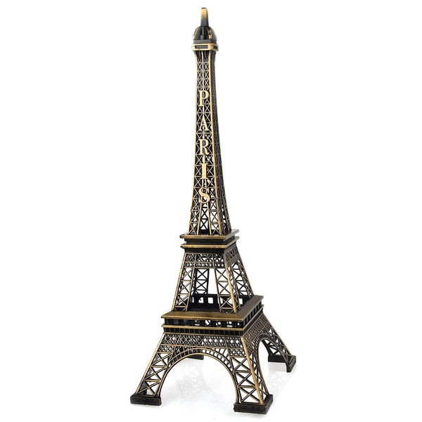 Metal Eiffel Tower Paris France Souvenir, 19-inch, Bronze