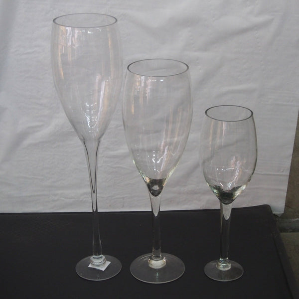 Tall Glass Champagne Vase Wedding Centerpiece