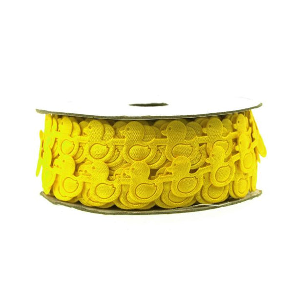 Rubber Ducky Garland Polyester Ribbon, 1/2-inch, 25-yard, Yellow