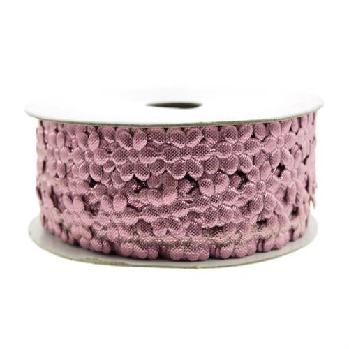 Polyester Flower Garland Ribbon, 3/8-Inch, 25-Yard, Metallic Mauve