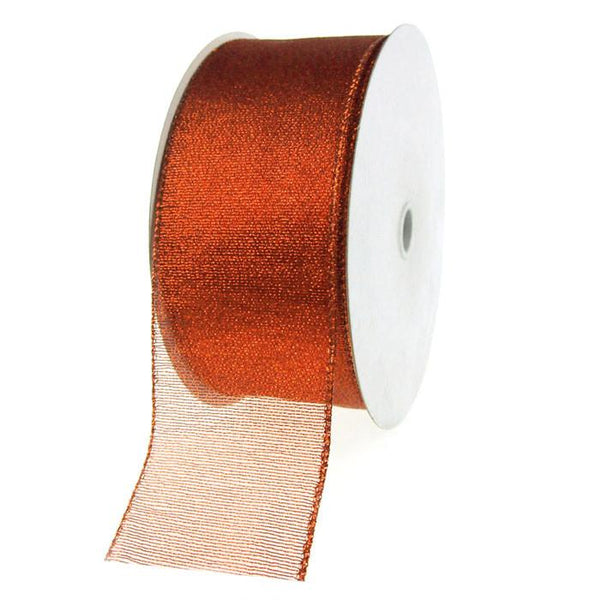 Shimmer Chiffon Holiday Christmas Ribbon Wired Edge, 2-1/2-Inch, 50 Yards, Red