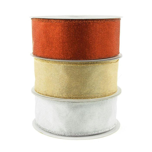 Shimmer Chiffon Holiday Christmas Ribbon Wired Edge, 2-1/2-Inch, 50 Yards