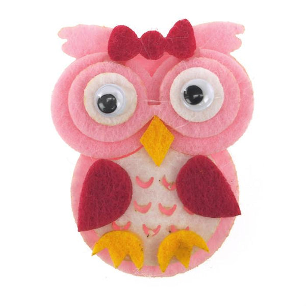 Owl Felt Animals, 2-inch, 12-Piece, Pink