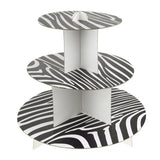 Zebra Cupcake Cardboard Stand, 3-Tier, 12-Inch