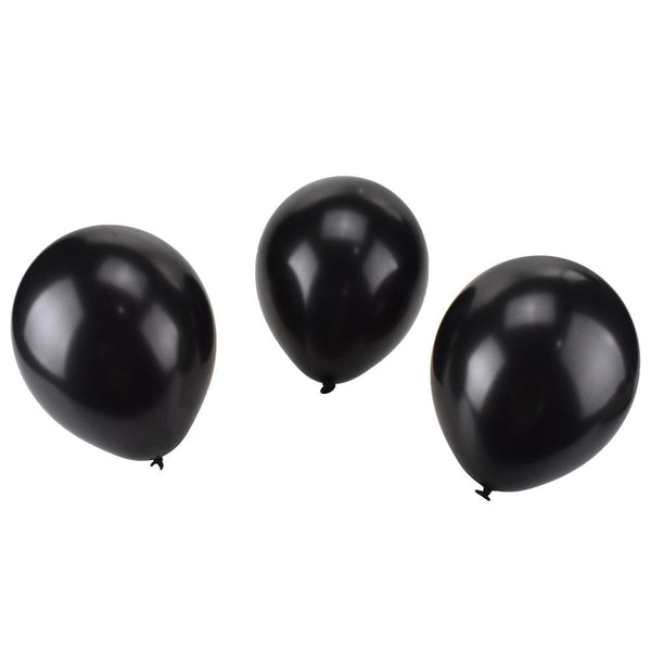 Pearlescent & Metallic Balloons, Black, 12-Inch, 10-Count