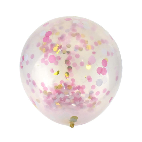 Clear Assorted Confetti Balloon, Pink, 36-Inch, 2-Count