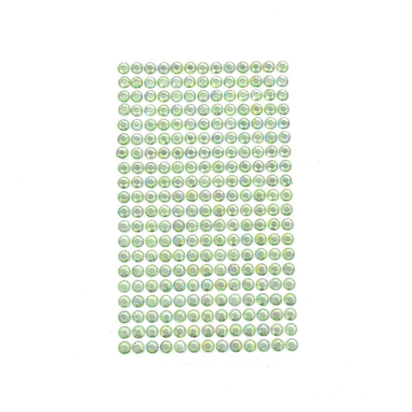 Round Adhesive Diamond Gem Stickers, Green, 6mm