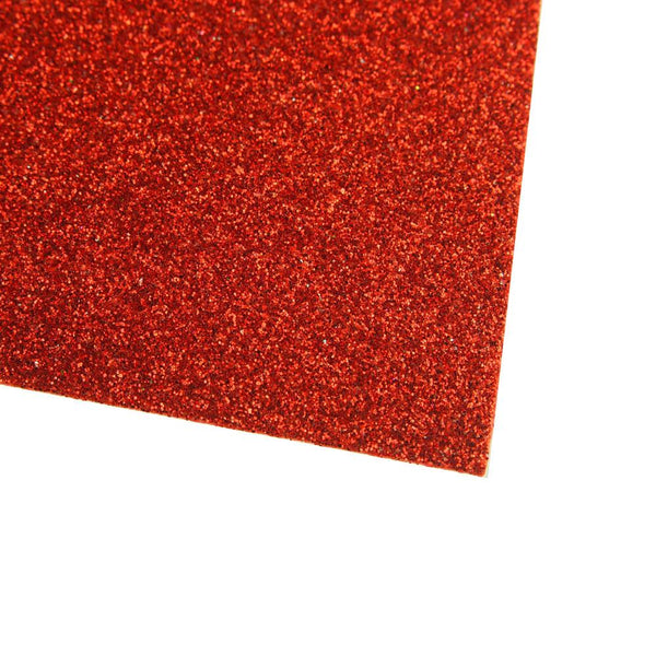 Self-Adhesive Glitter EVA Foam Sheet, 20-Inch x 27-1/2-Inch, 10-Piece, Red