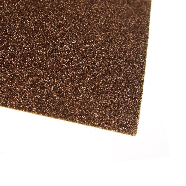 Self-Adhesive Glitter EVA Foam Sheet, 20-Inch x 27-1/2-Inch, 10-Piece, Brown