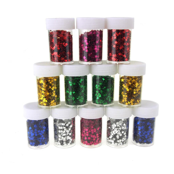 Star Sequins in Plastic Bottle, 0.4 Ounce, 12-Piece