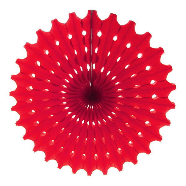 Decoration Hanging Paper Fan, 15-Inch, Red