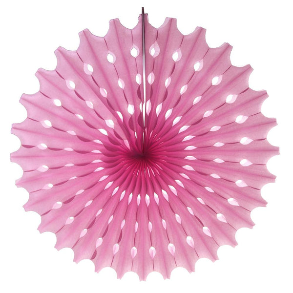 Decoration Hanging Paper Fan, 15-Inch, Light Pink