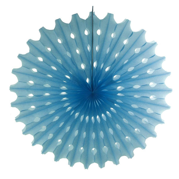 Decoration Hanging Paper Fan, 15-Inch, Light Blue