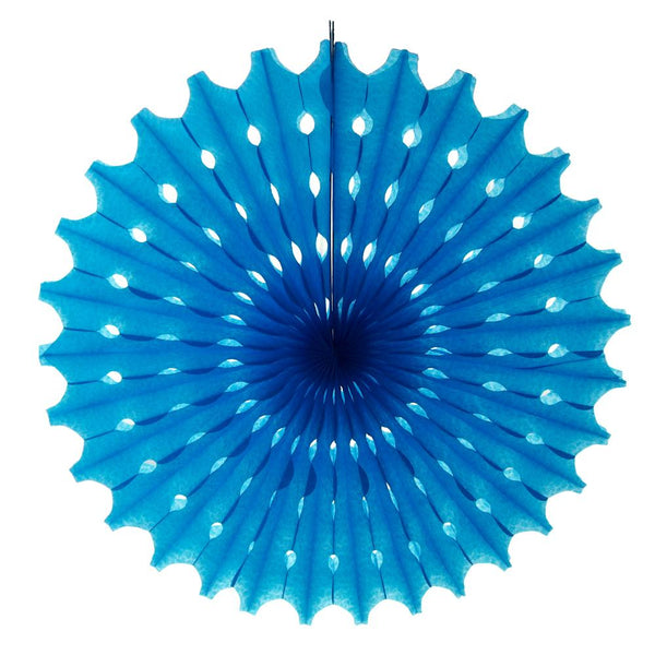 Decoration Hanging Paper Fan, 15-Inch, Turquoise