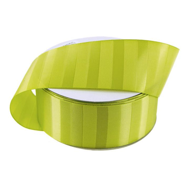 Horizontal Stripes Satin Ribbon, 1-1/2-Inch, 10 Yards, Apple Green