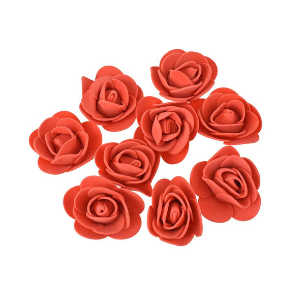 Soft Touch Roses Flower Head Embellishment, 1-1/2-Inch, 25-Count, Red