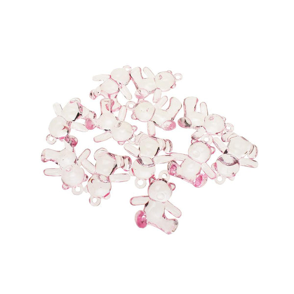 Translucent Teddy Bear Party Favors, 1-Inch, 12-Count, Pink