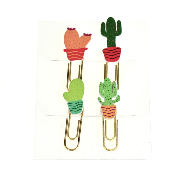 Potted Cactus Paper Clips, 4-Piece