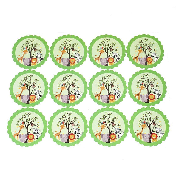 Baby Safari Seal Paper Stickers, Green, 2-1/2-Inch, 12-Count