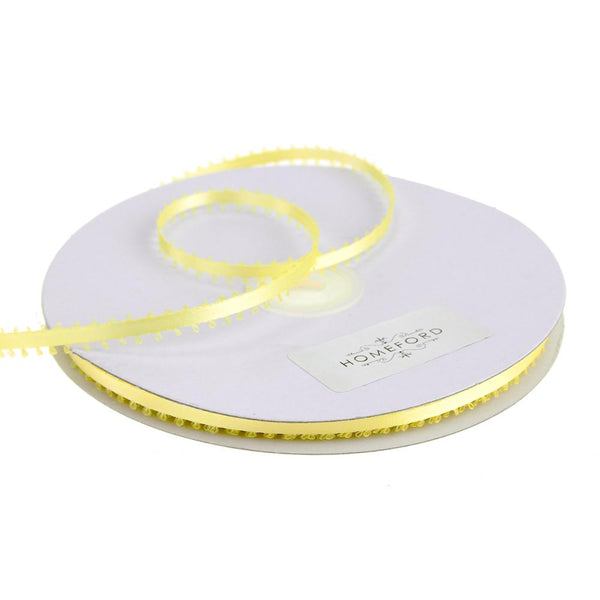 Picot-edge Double Faced Satin Ribbon, 3/16-Inch, 50 Yards, Baby Maize Yellow