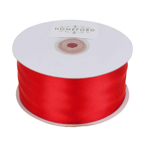 Single Face Satin Ribbon, 2-Inch, 50 Yards, Red