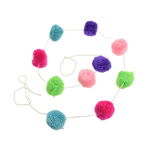 Multicolored Pom Pom Garland, 5-Feet