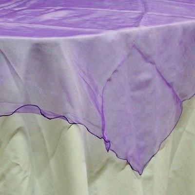 Organza Table Cover Overlay, 80-inch, Purple