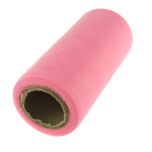 Premium American Tulle Spool Roll, Made in the USA, 6-Inch, 25 Yards, Pink