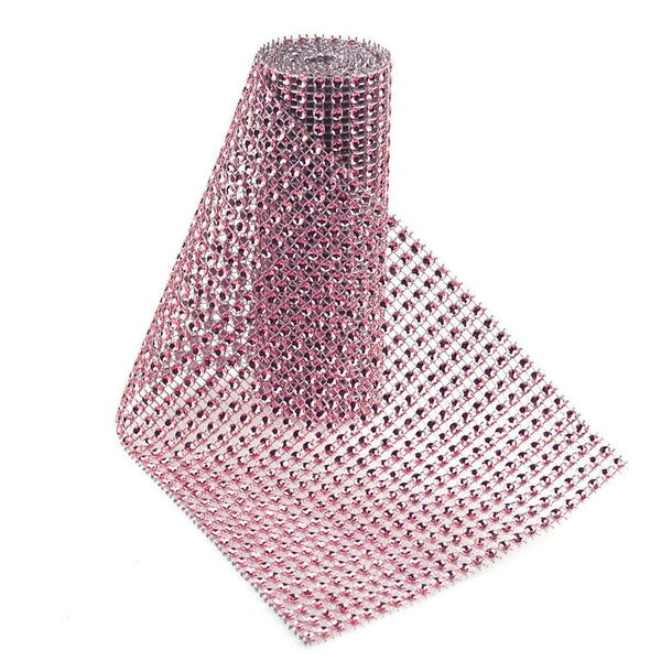 Rhinestone Mesh Wrap Roll, 4-3/4-Inch, 1-Yard, Light Pink